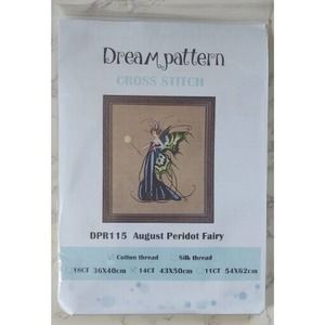August Peridot Fairy Cross Stitch Kit, Butterfly Fairy needlepoint kit 393